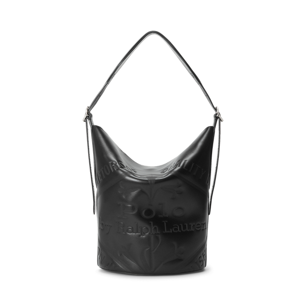 Logo Leather Bellport Bucket Bag