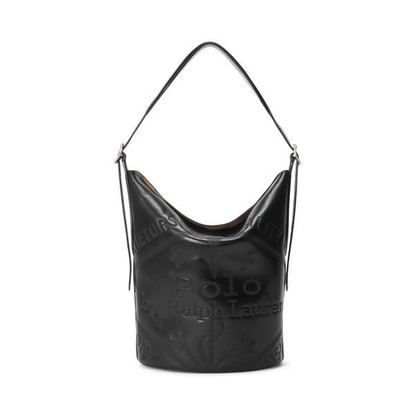 Logo Leather Bellport Bucket Bag