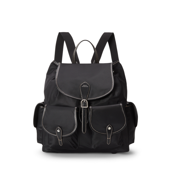 Black nylon backpack purse deals