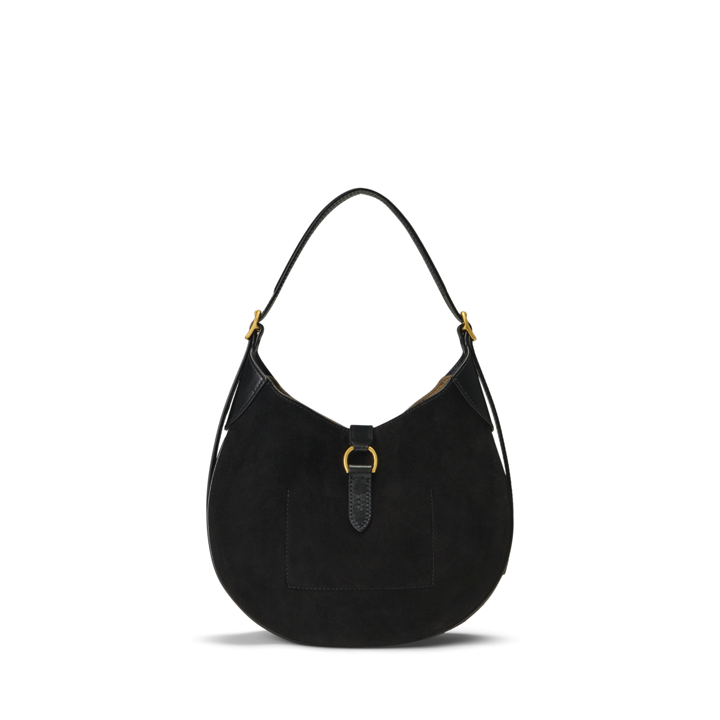 Женская сумка Ralph Lauren Polo ID Suede-Leather Small Shoulder, цвет: Чёрный — фото 2