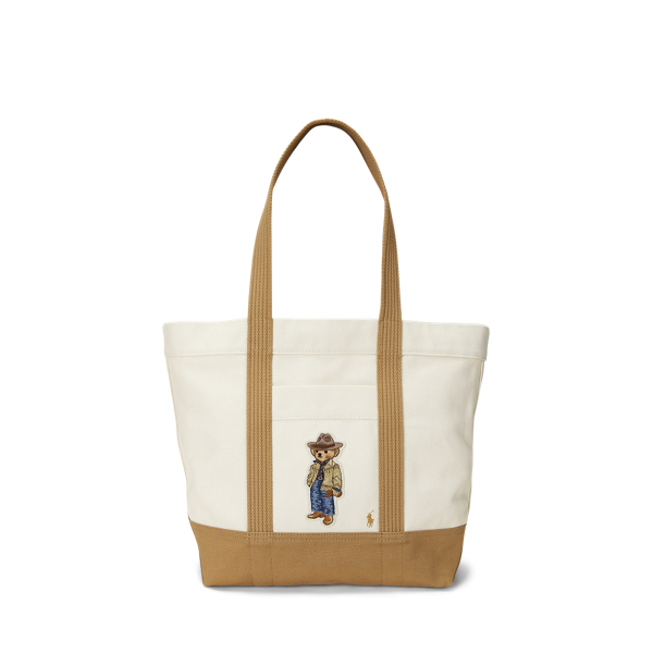 $218 2024 Polo Ralph Lauren Women's Patchwork Polo Bear Tote - Medium