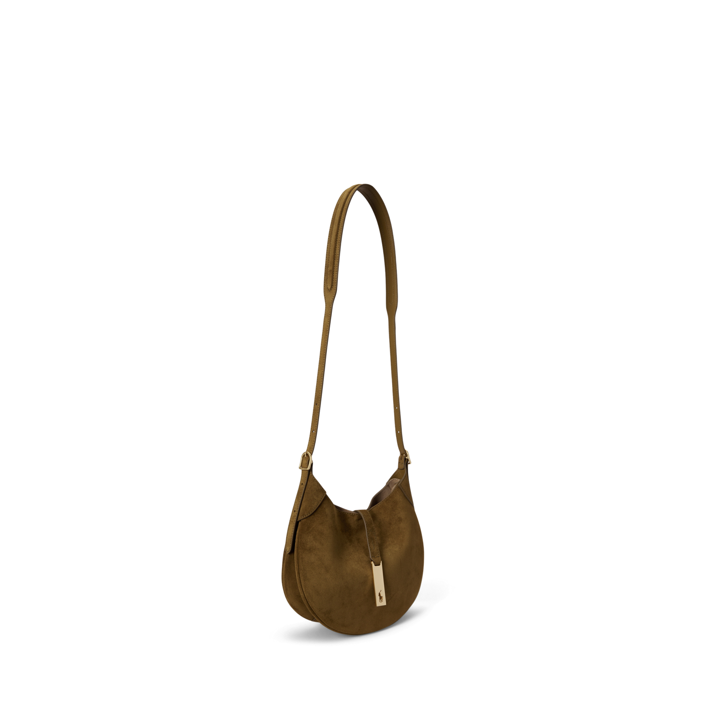 Женская сумка Ralph Lauren Polo ID Suede Small Shoulder, цвет: Artichoke — фото 7