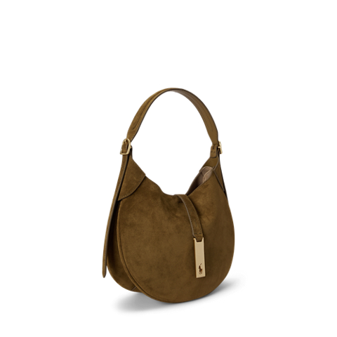 Женские сумки Ralph Lauren Polo ID Suede Small Shoulder Bag