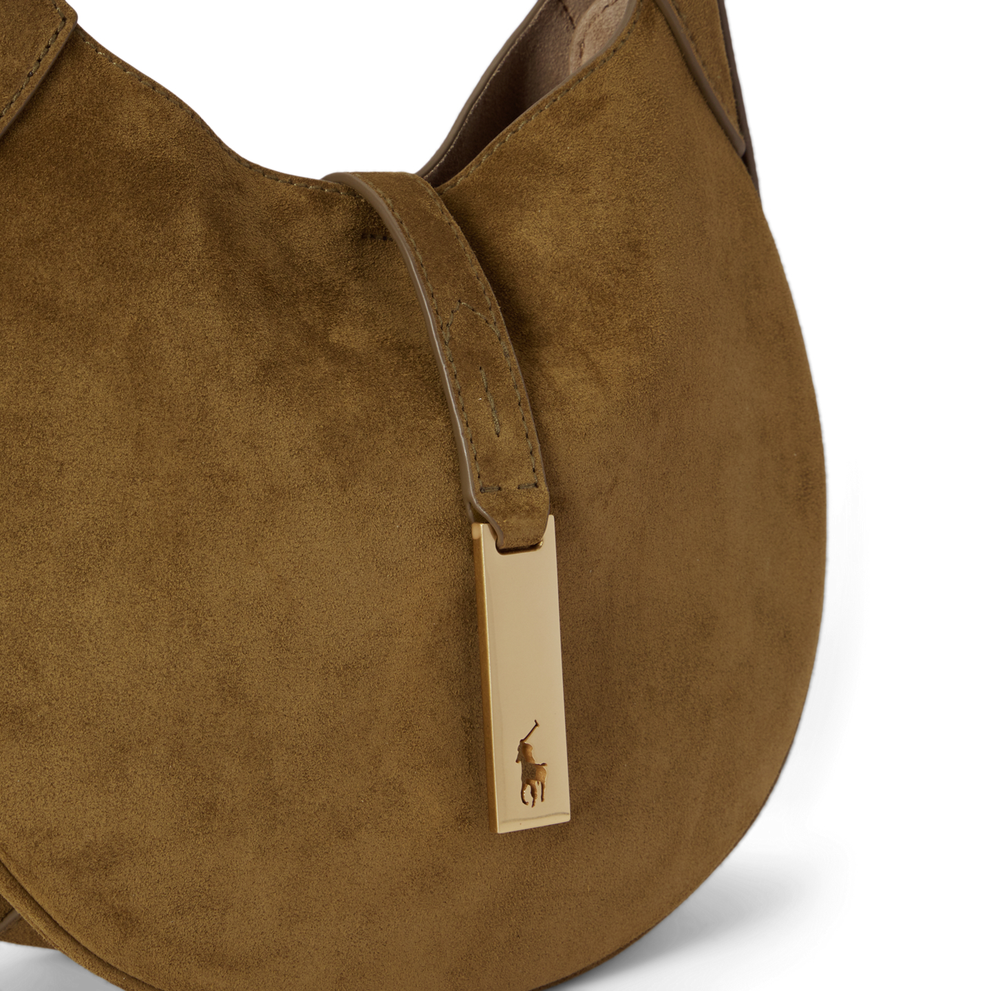 Женская сумка Ralph Lauren Polo ID Suede Small Shoulder, цвет: Artichoke — фото 3