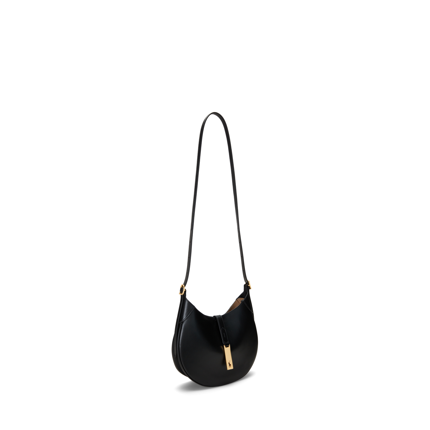 Женская сумка Ralph Lauren Polo ID Leather Small Shoulder, цвет: Чёрный — фото 1