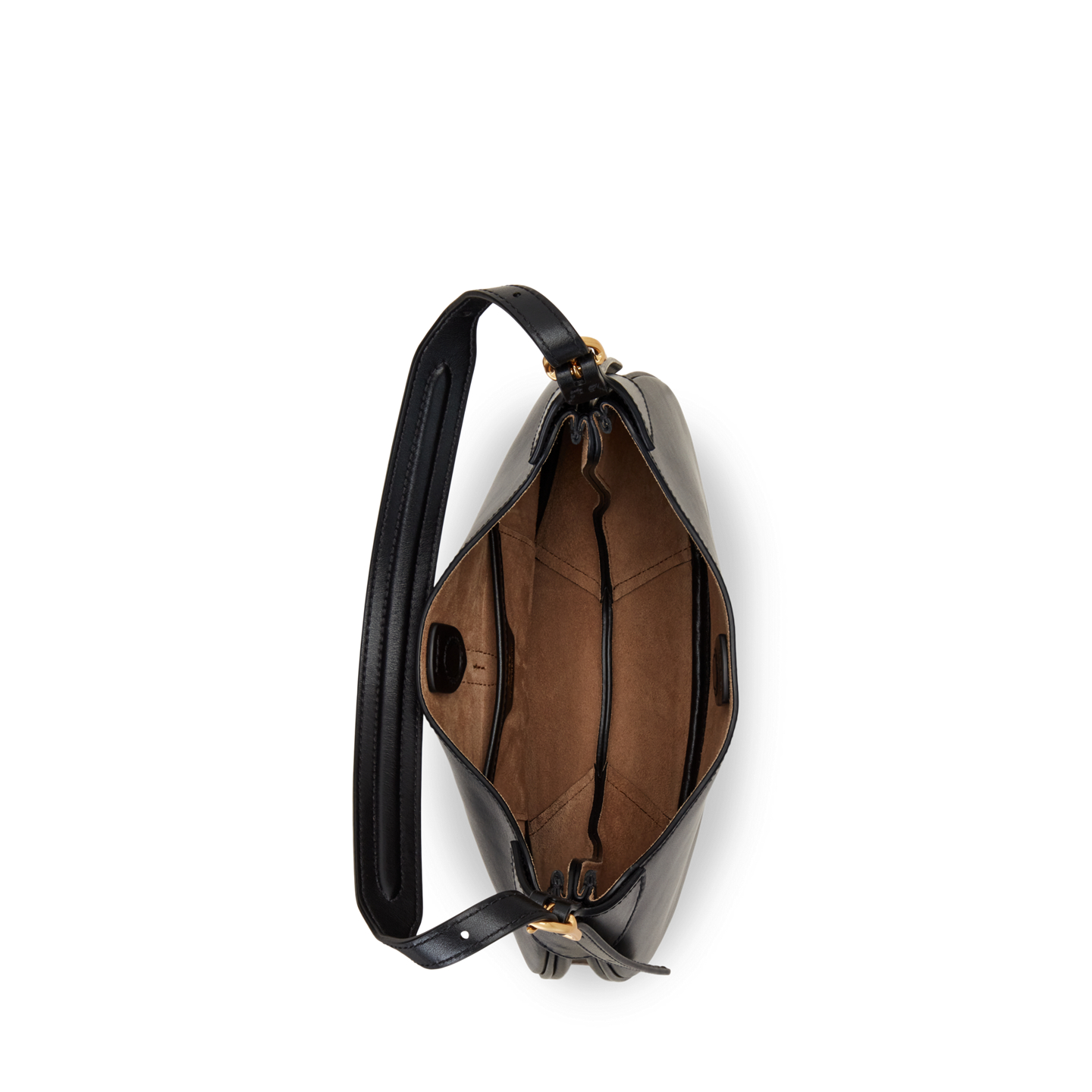 Женская сумка Ralph Lauren Polo ID Leather Small Shoulder, цвет: Чёрный — фото 3
