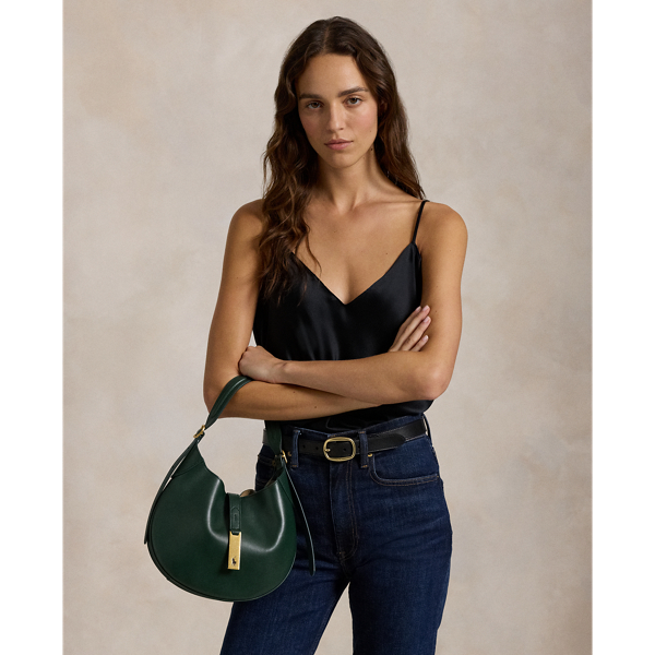 Bottle Green Polo ID Leather Small Shoulder Bag Polo Ralph Lauren 7