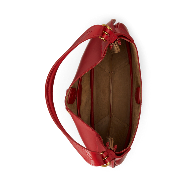 Geranium Red Polo ID Leather Small Shoulder Bag Polo Ralph Lauren 5