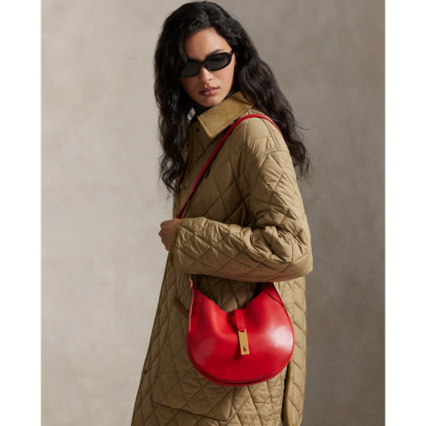 Geranium Red Polo ID Leather Small Shoulder Bag Polo Ralph Lauren 7
