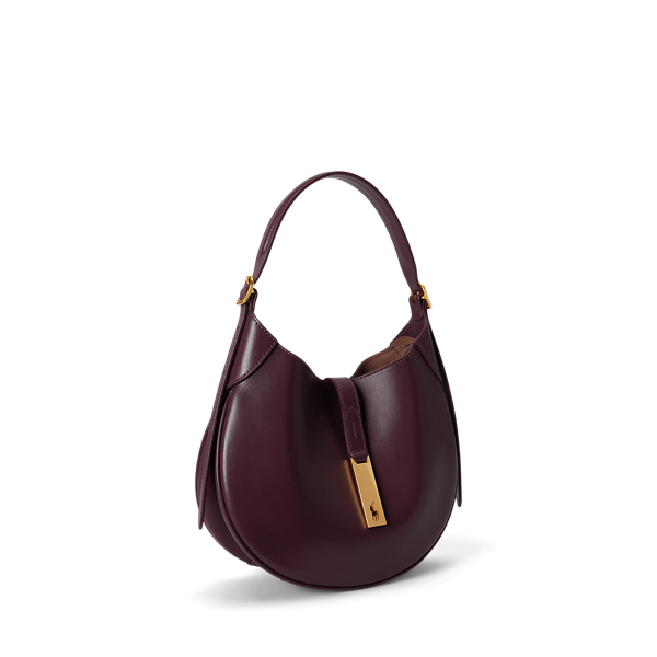 Midnight Merlot Polo ID Leather Small Shoulder Bag Polo Ralph Lauren 3