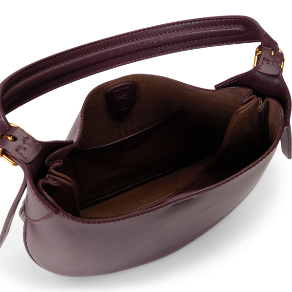 Midnight Merlot Polo ID Leather Small Shoulder Bag Polo Ralph Lauren 5