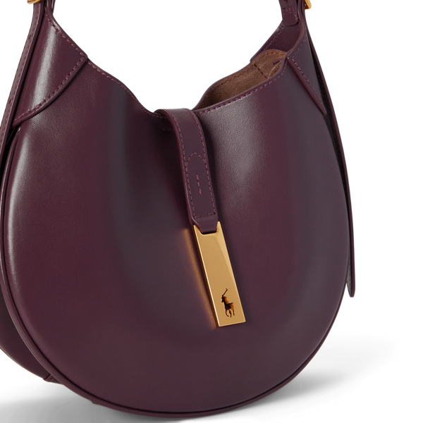 Midnight Merlot Polo ID Leather Small Shoulder Bag Polo Ralph Lauren 6