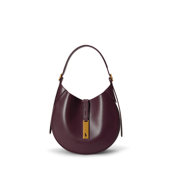 Midnight Merlot Polo ID Leather Small Shoulder Bag Polo Ralph Lauren 1