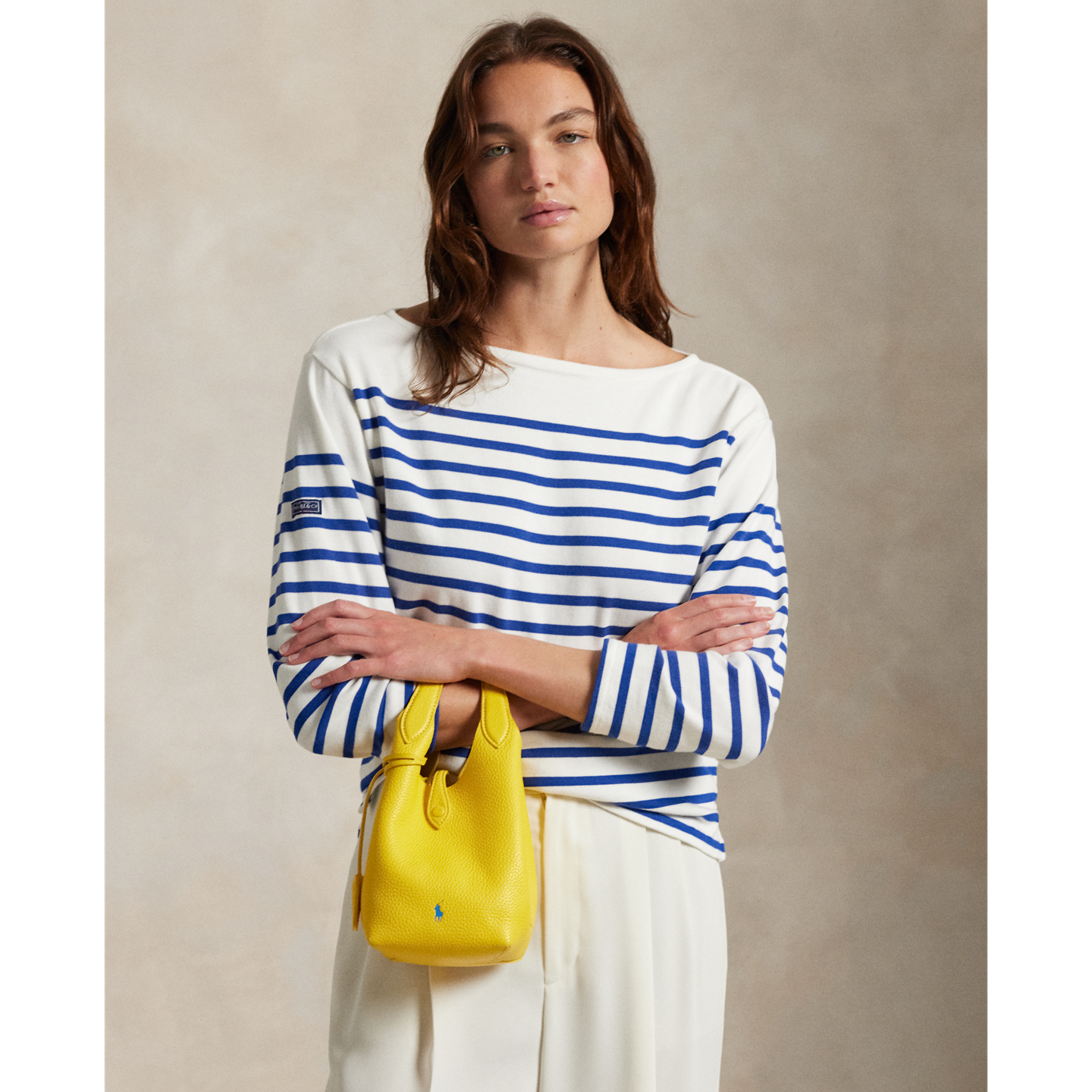Женские сумки Ralph Lauren Polo Play Leather Small Tote & Crossbody, цвет: Жёлтый — фото 5