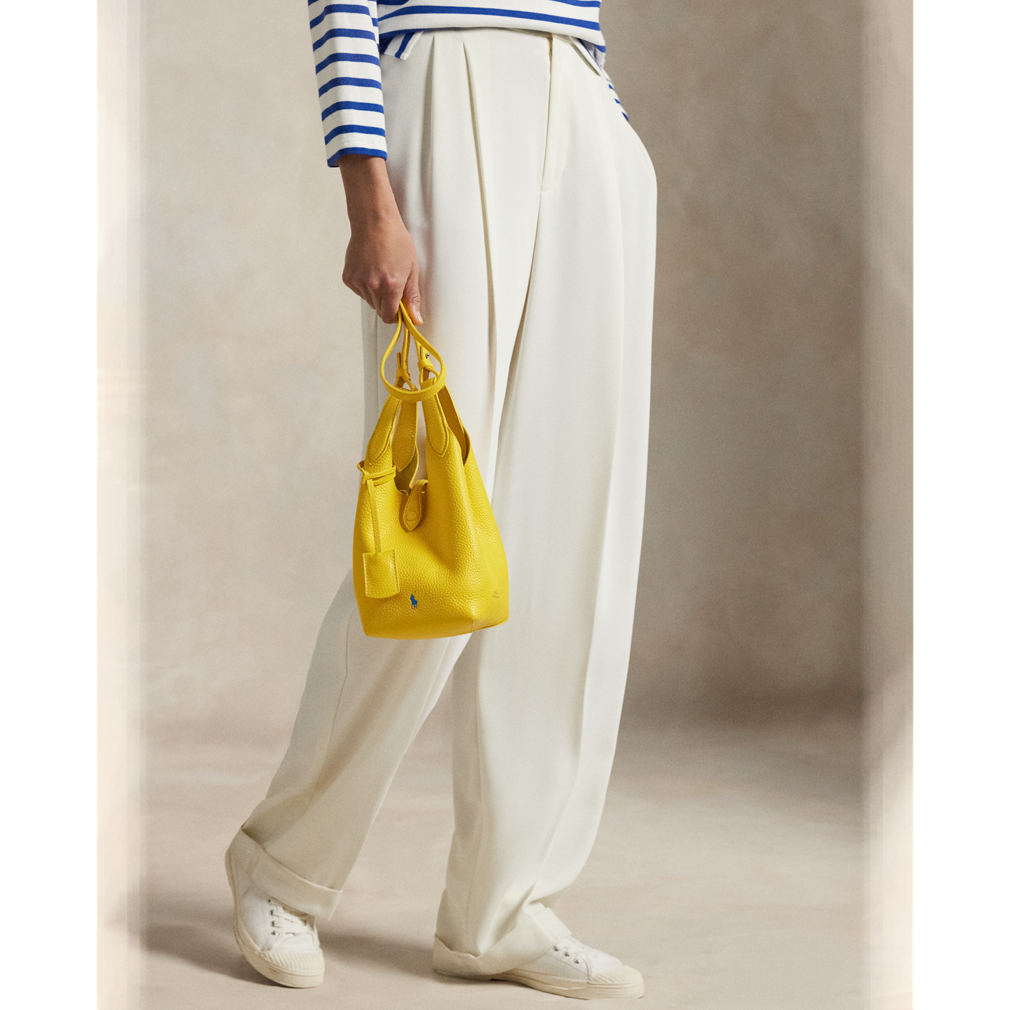 Женские сумки Ralph Lauren Polo Play Leather Small Tote & Crossbody, цвет: Жёлтый — фото 6