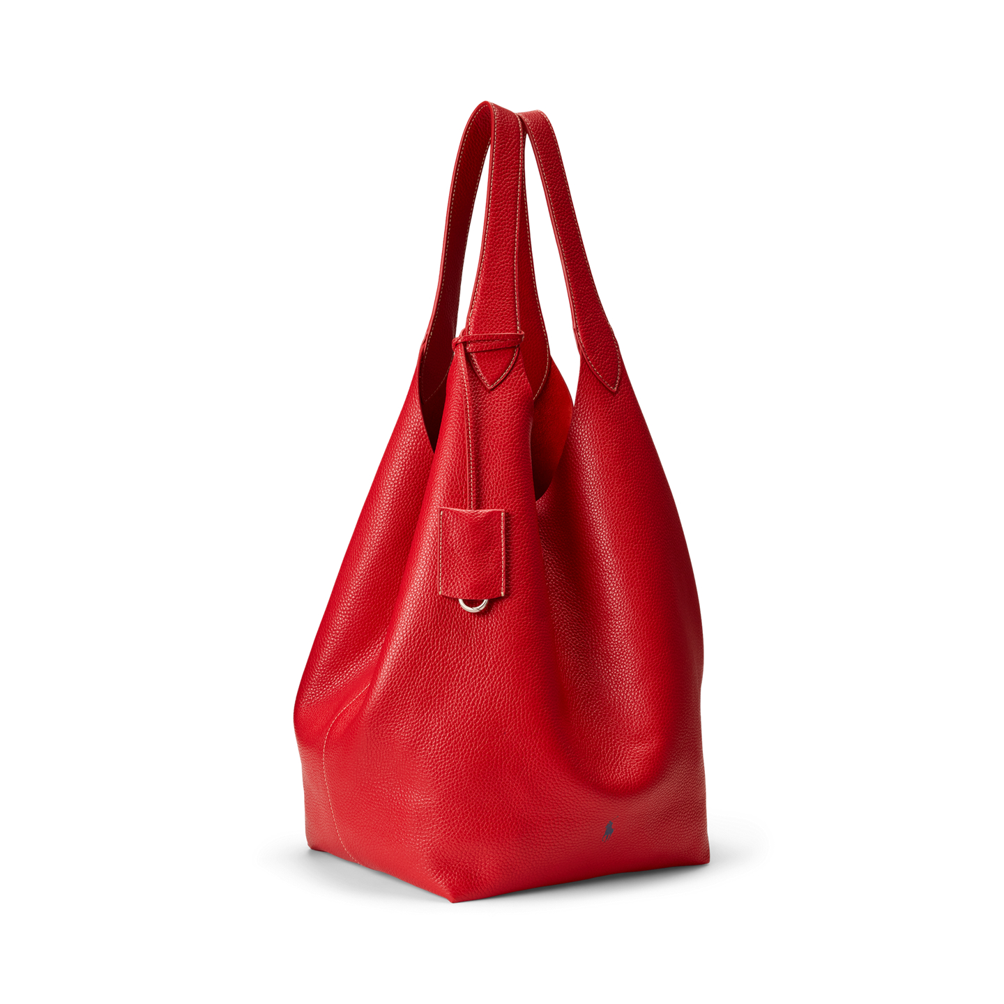 Женские сумки Ralph Lauren Polo Play Leather Large Tote, цвет: Вишнёвый — фото 1