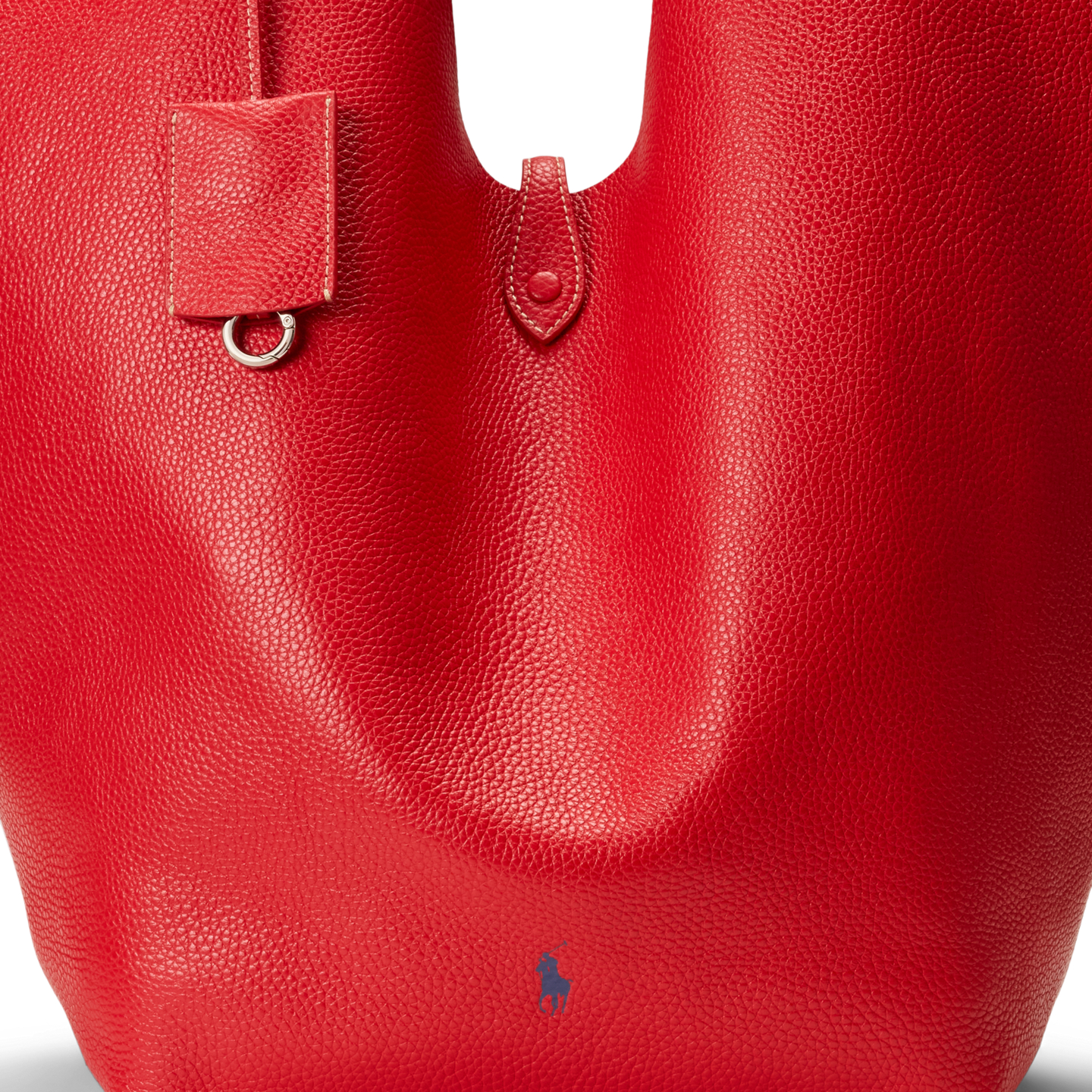Женские сумки Ralph Lauren Polo Play Leather Large Tote, цвет: Вишнёвый — фото 4