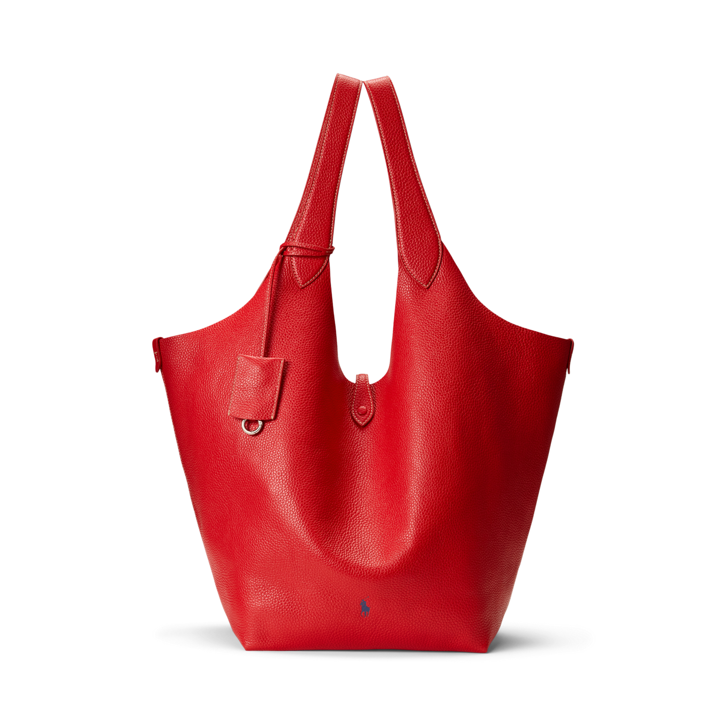 Женские сумки Ralph Lauren Polo Play Leather Large Tote, цвет: Вишнёвый — фото 6