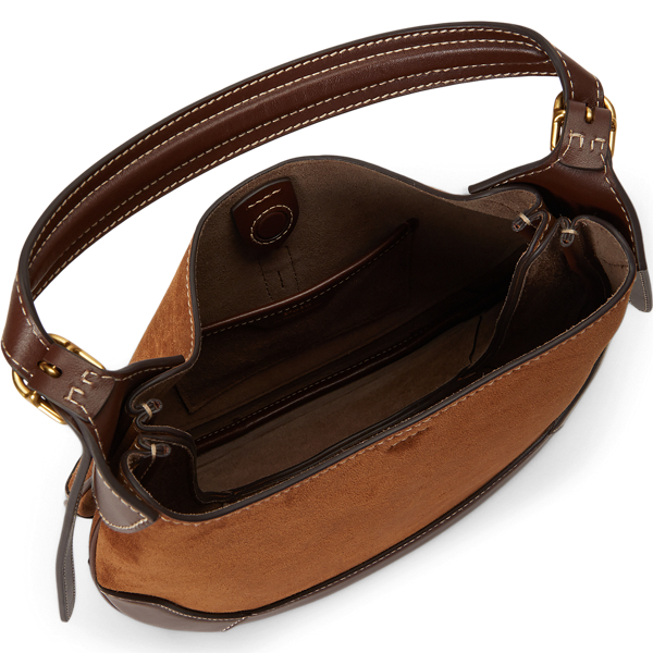 Toffee/Black Small Polo ID Suede-Leather Shoulder Bag Polo Ralph Lauren 4