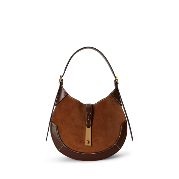 Small Polo ID Suede-Leather Shoulder Bag Polo Ralph Lauren 1