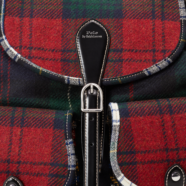 ☆Plaid for leather backpack & shoe bag/Ralph Lauren☆ Polo Ralph Lauren Backpack Used Signature Logo Classic Plaid