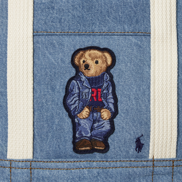 Denim Polo Bear Medium Canvas Tote Bag Polo Ralph Lauren 5