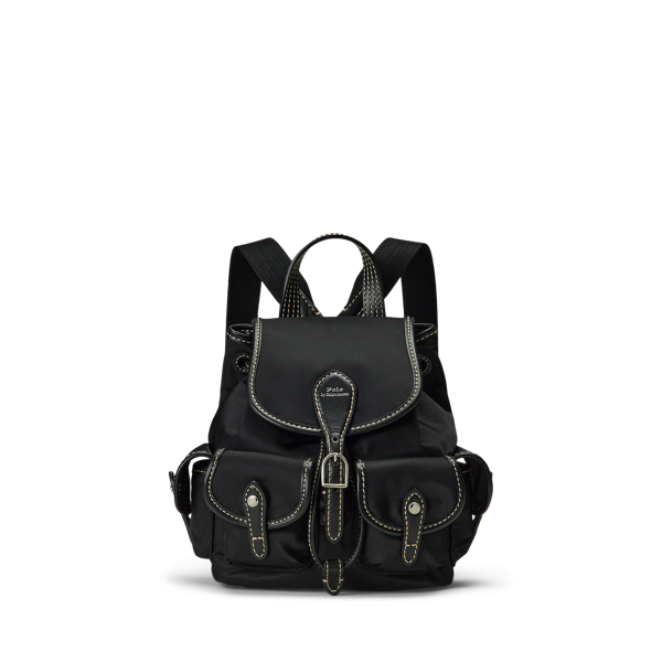 Leather-Trim Twill Bellport Backpack