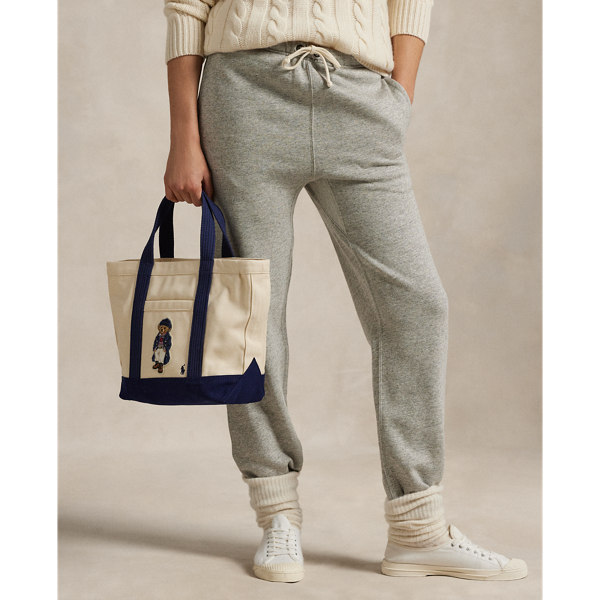 Ecru/Navy Polo Bear Canvas Small Tote Polo Ralph Lauren 6