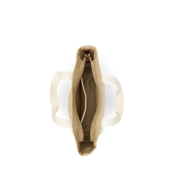 Tan/Ecru Polo Bear Canvas Small Tote Polo Ralph Lauren 4