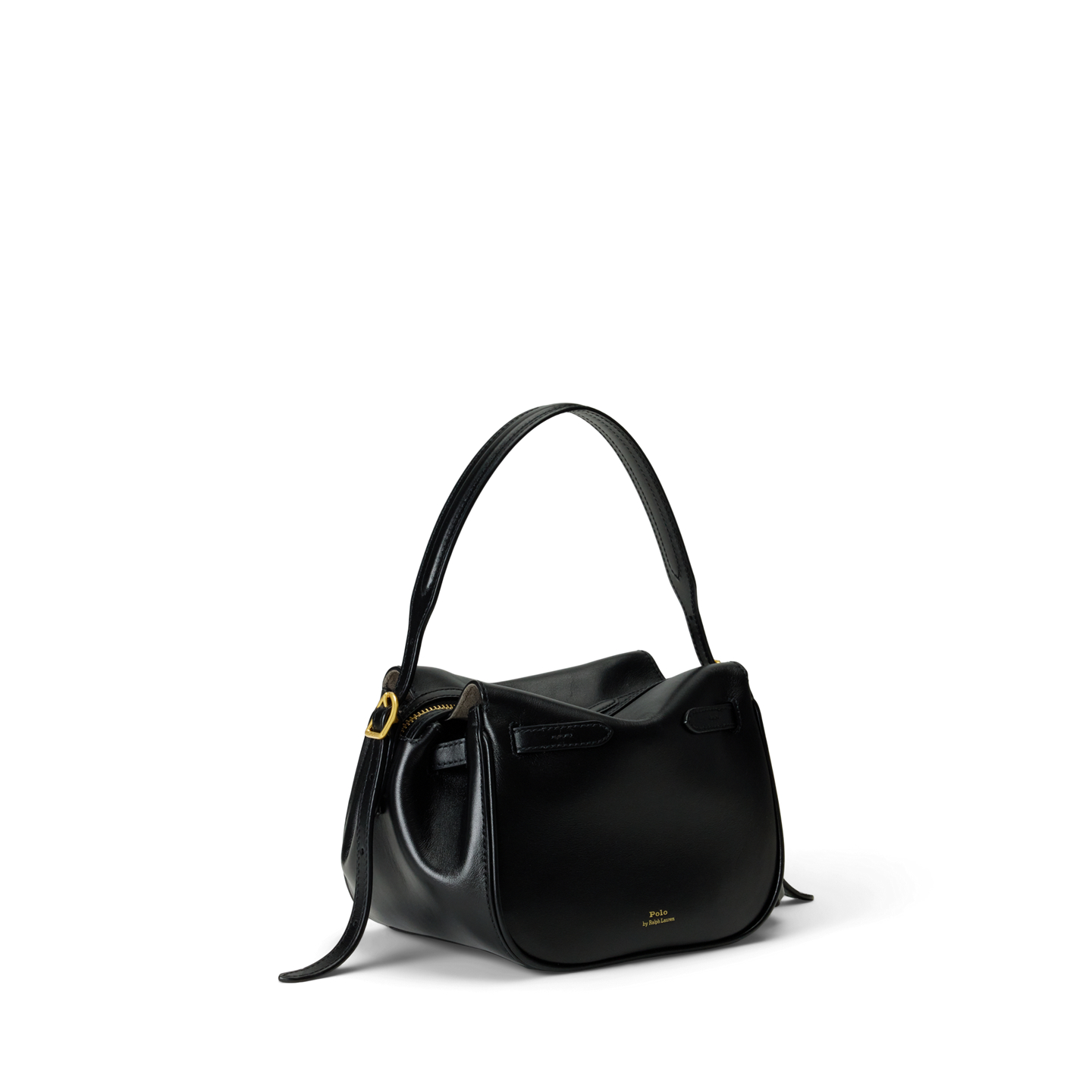 Женская сумка Ralph Lauren Polo ID Leather Mini Satchel, цвет: Чёрный — фото 1