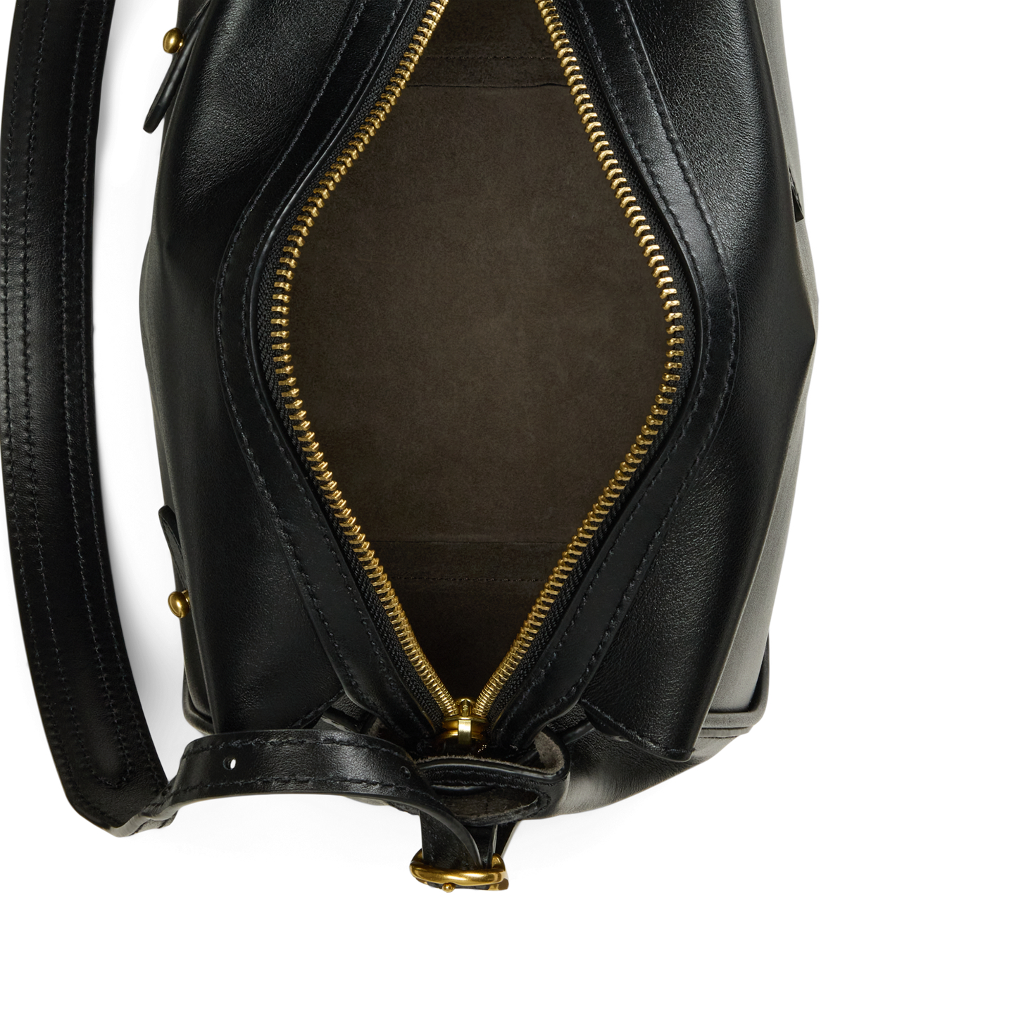 Женская сумка Ralph Lauren Polo ID Leather Mini Satchel, цвет: Чёрный — фото 2