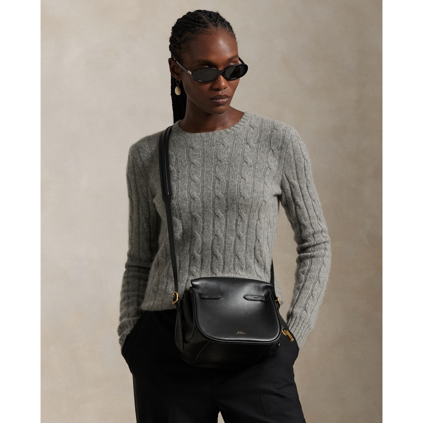 Женская сумка Ralph Lauren Polo ID Leather Mini Satchel, цвет: Чёрный — фото 5