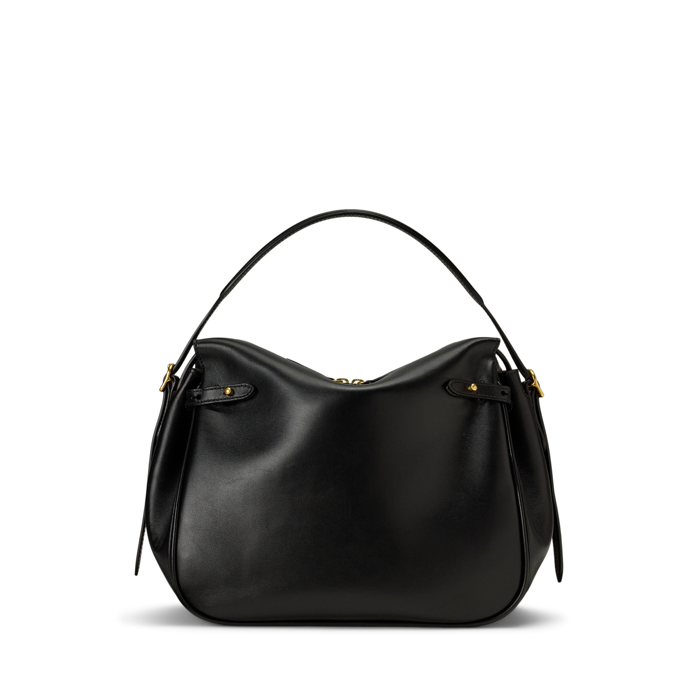 Женская сумка Ralph Lauren Polo ID Leather Satchel, цвет: Чёрный — фото 2