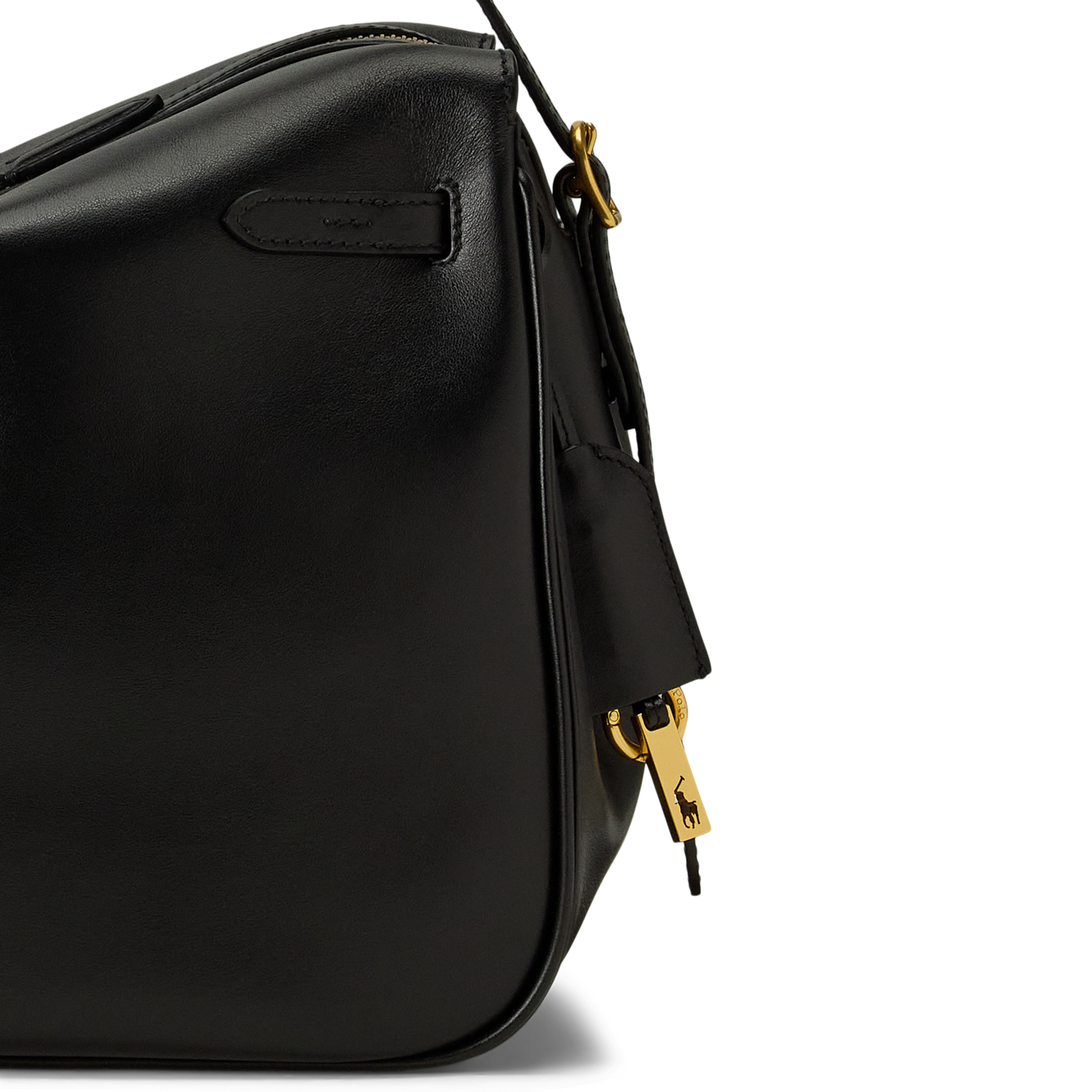 Женская сумка Ralph Lauren Polo ID Leather Satchel, цвет: Чёрный — фото 4