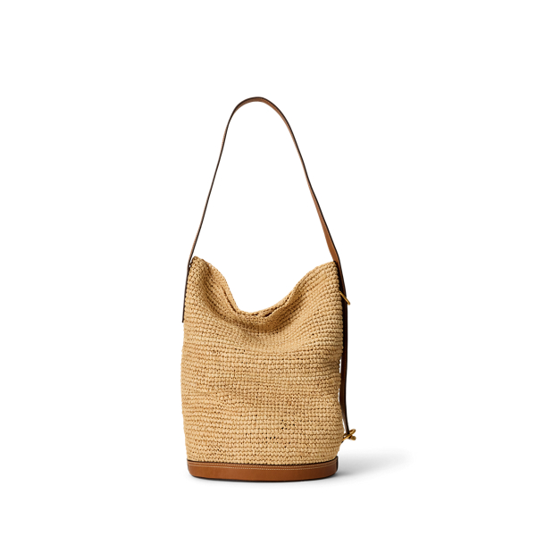 Bellport Pony Raffia Sling Bucket Bag
