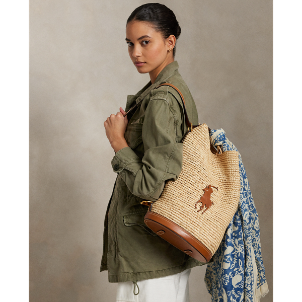 polo レザーラフィア巾着バケットバッグ WAPOBAG0EQ20064101_4