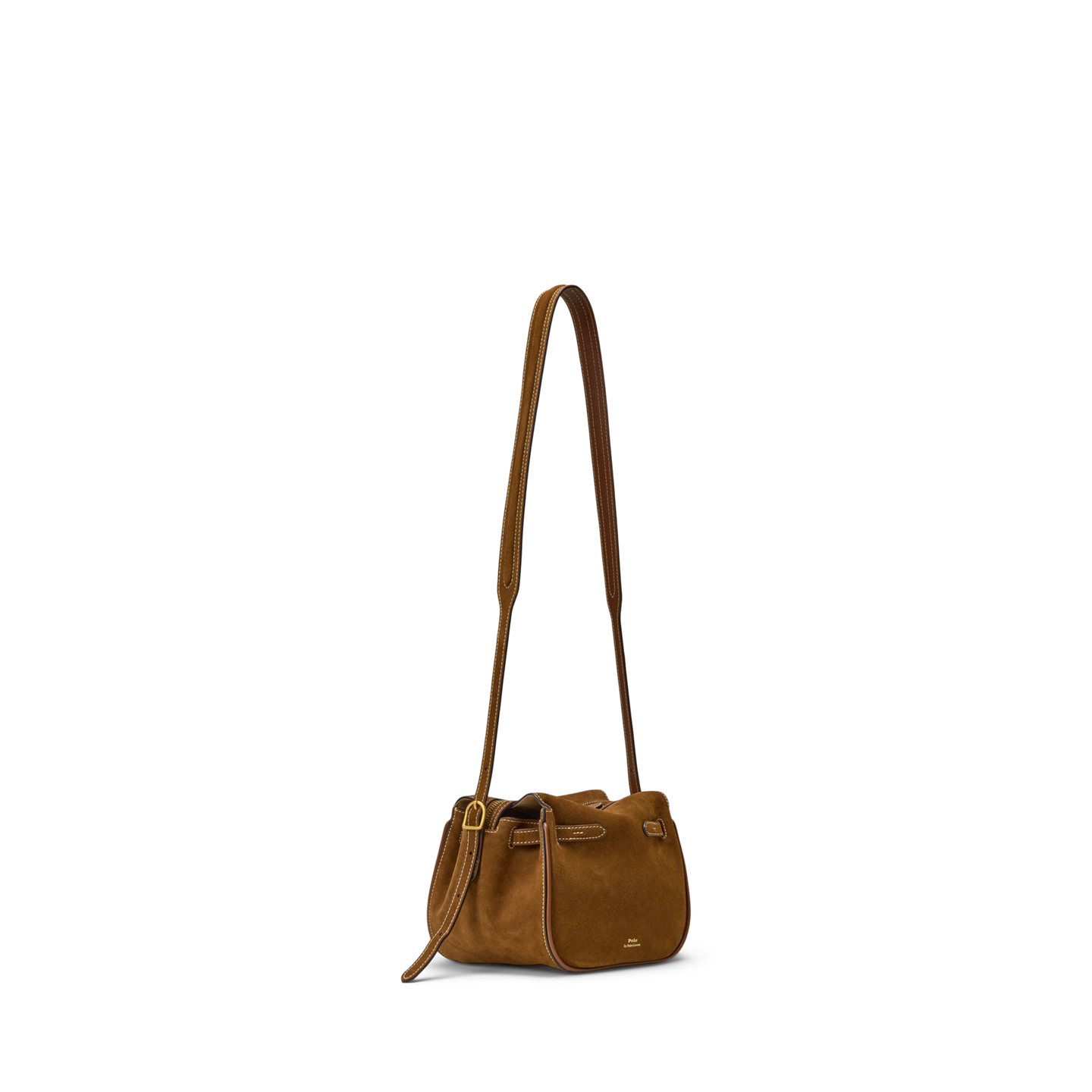 Женская сумка Ralph Lauren Polo ID Suede Mini Satchel, цвет: Коричный — фото 7
