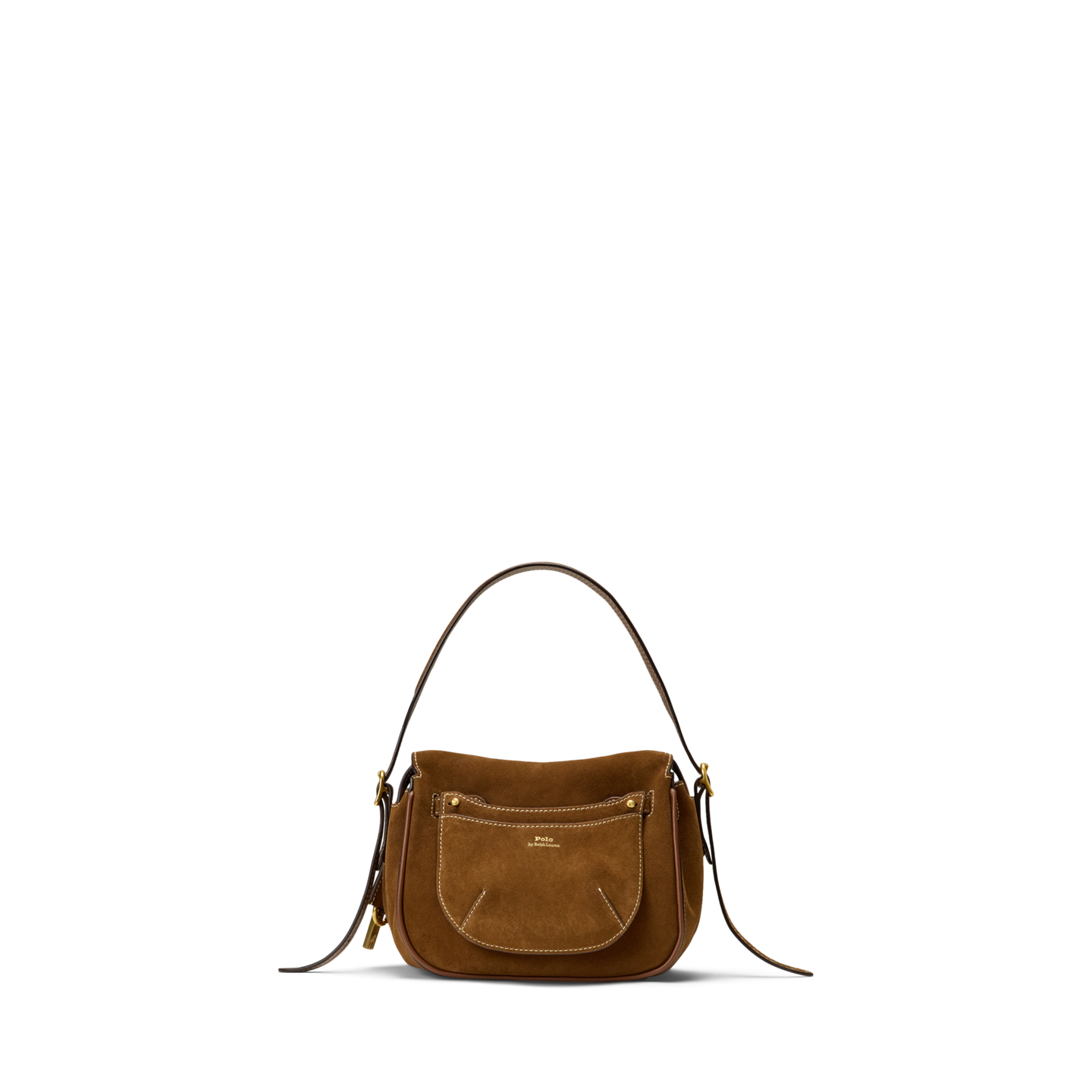 Женская сумка Ralph Lauren Polo ID Suede Mini Satchel, цвет: Коричный — фото 2