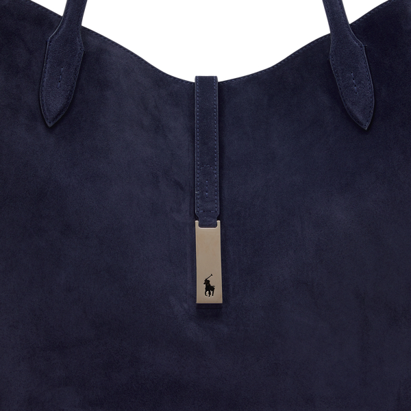 Navy suede tote bag clearance