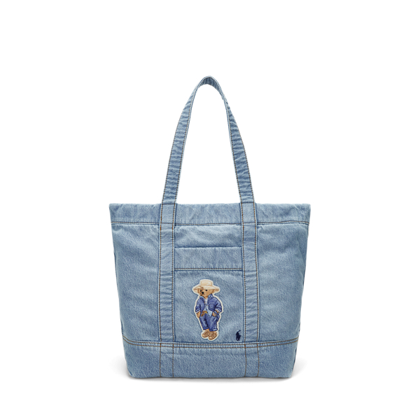 Polo Ralph Lauren Large shops Canvas Tote Blue Bag Carryall Reusable