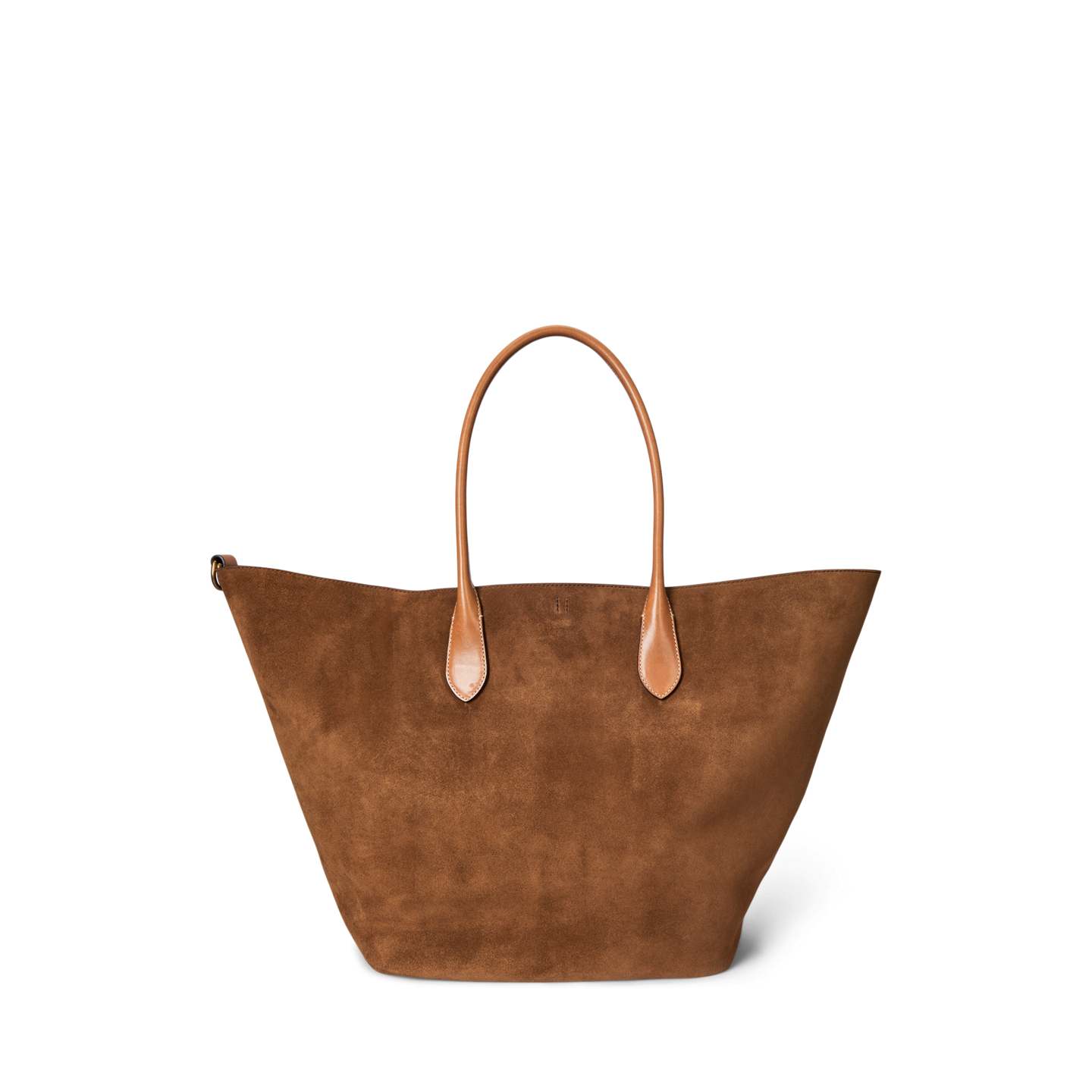 Женская сумка Ralph Lauren Bellport Suede-Leather Large Tote, цвет: Коричный — фото 2