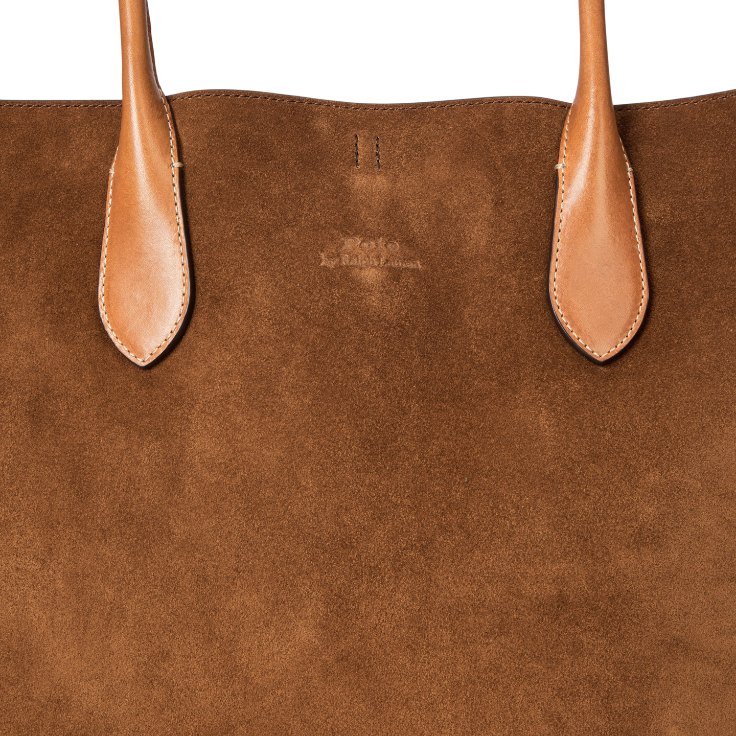 Женская сумка Ralph Lauren Bellport Suede-Leather Large Tote, цвет: Коричный — фото 4
