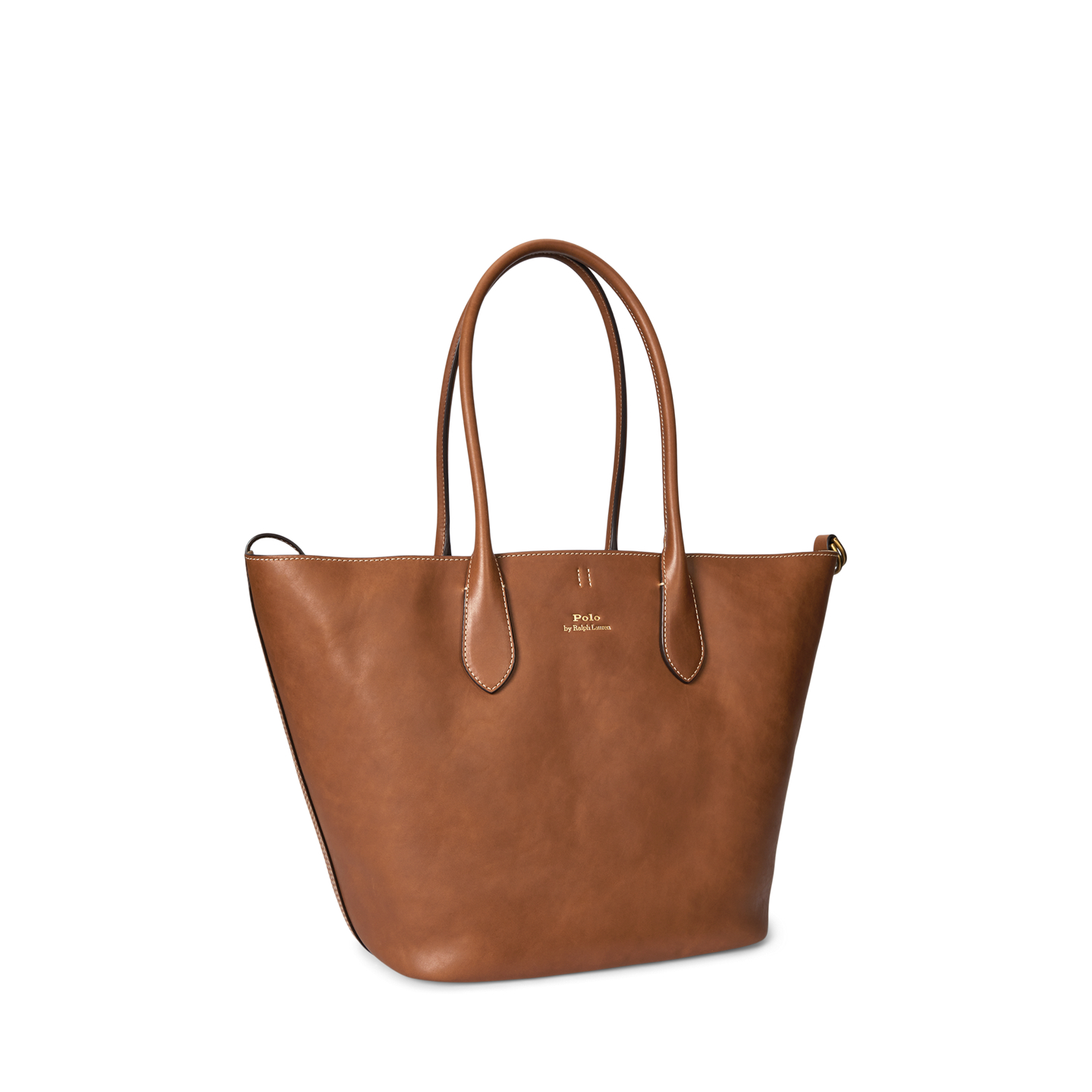 Женская сумка Ralph Lauren Leather Medium Bellport Tote, цвет: Cuoio — фото 1