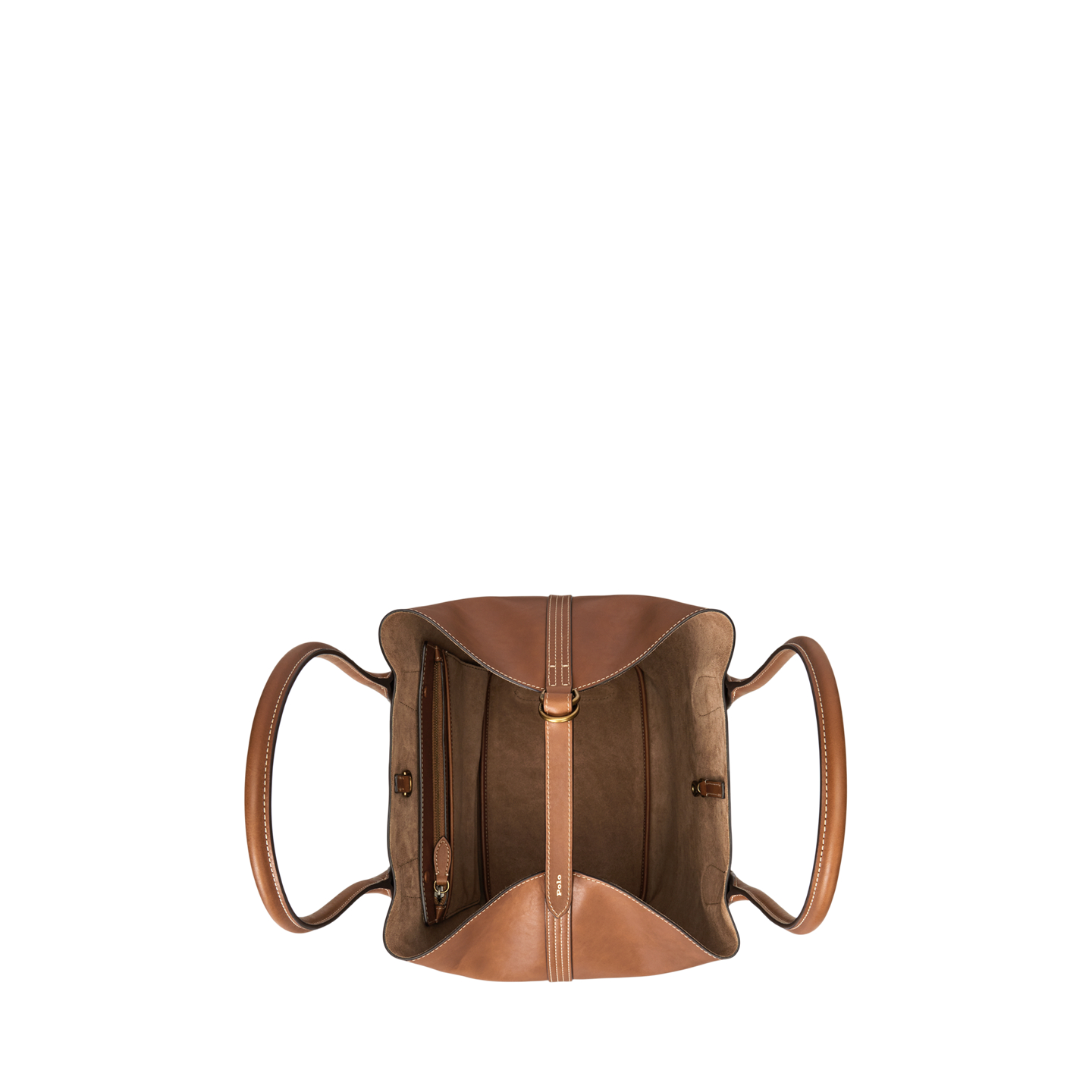 Женская сумка Ralph Lauren Leather Medium Bellport Tote, цвет: Cuoio — фото 2