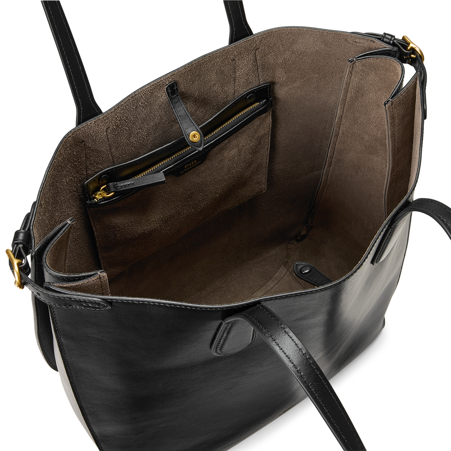 Женская сумка Ralph Lauren Bellport Leather North-South Tote, цвет: Чёрный — фото 2