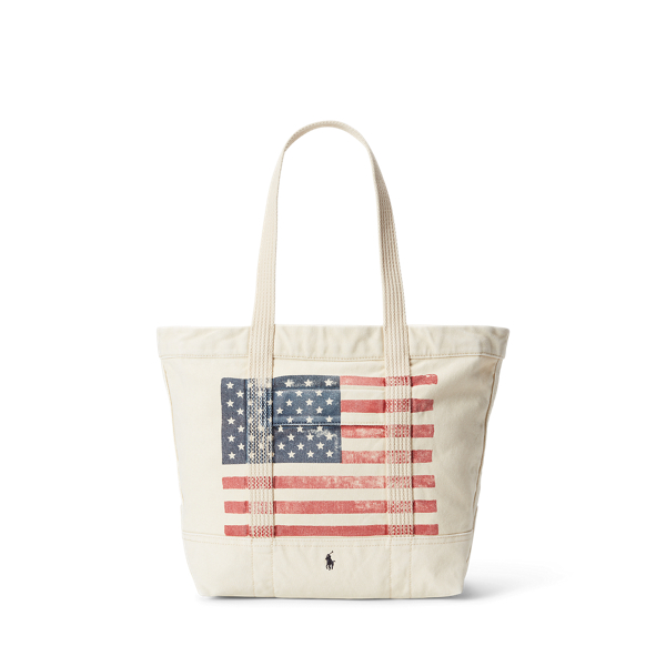Cabas moyen &agrave; drapeau en toile