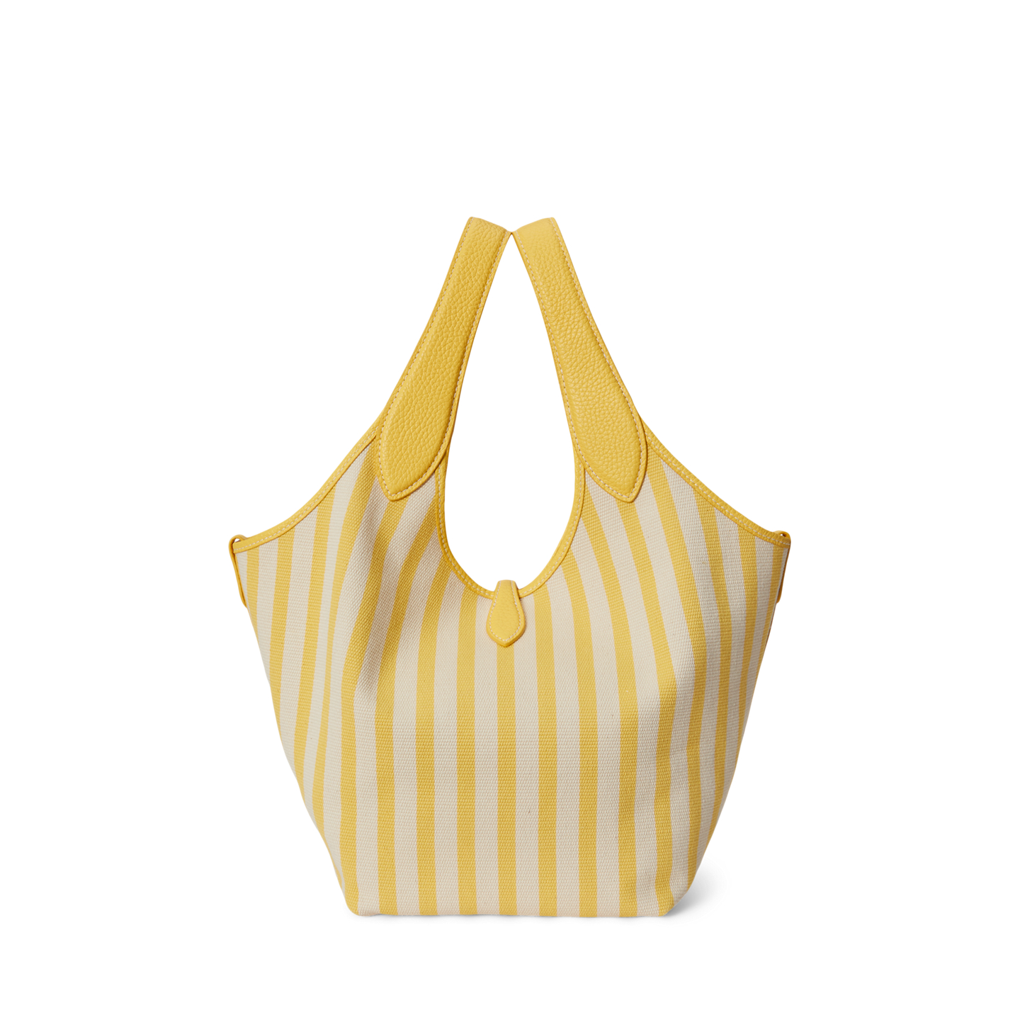 Женские сумки Ralph Lauren Polo Play Striped Canvas Tote, цвет: Жёлтый / Белый — фото 2