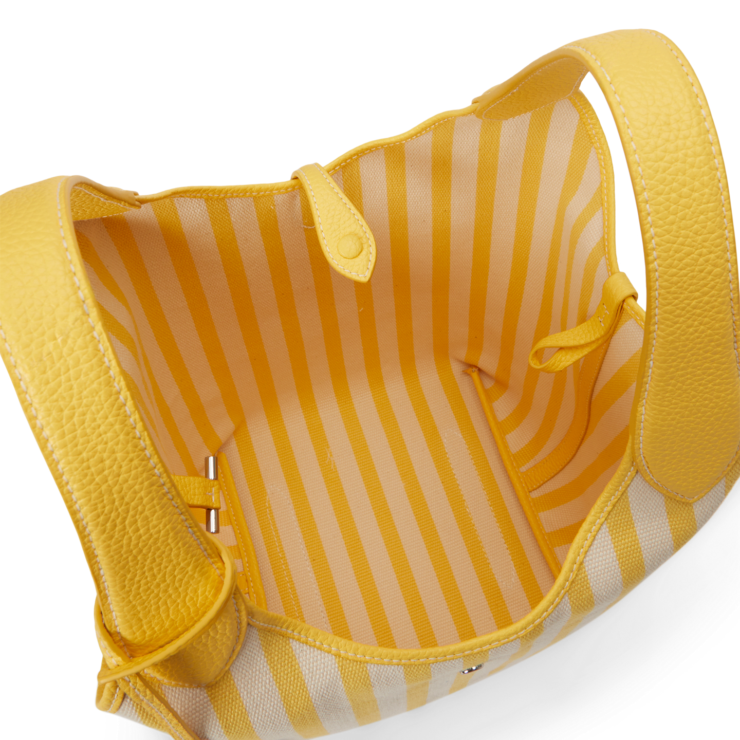 Женские сумки Ralph Lauren Polo Play Striped Canvas Tote, цвет: Жёлтый / Белый — фото 3