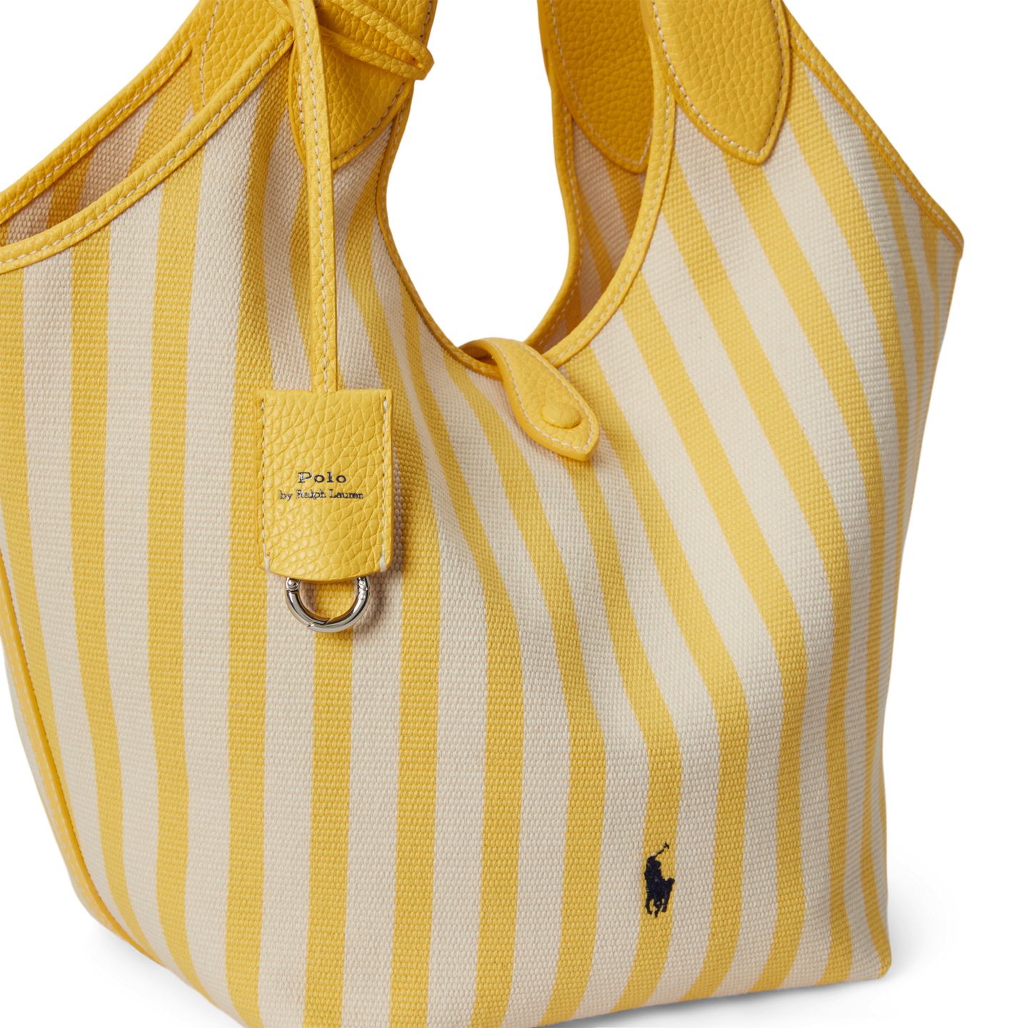 Женские сумки Ralph Lauren Polo Play Striped Canvas Tote, цвет: Жёлтый / Белый — фото 4