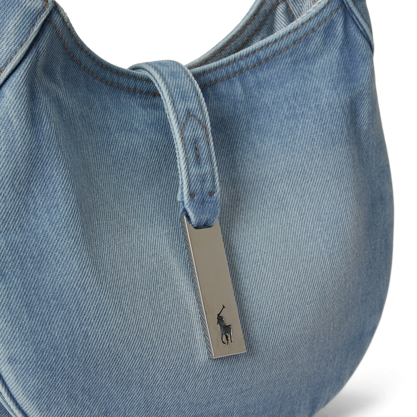 Женская сумка Polo Ralph Lauren Polo ID Denim Small Shoulder, цвет: Варёный — фото 4